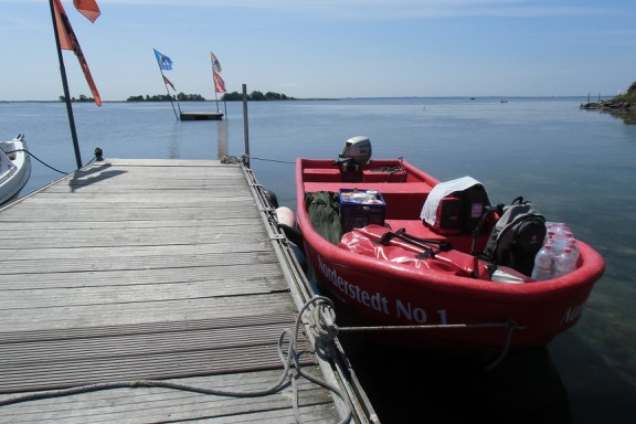 Das beladene Boot ist startklar.