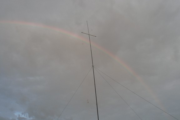 Regenbogen am Pfingstsonntag um kurz nach 05:00 Uhr