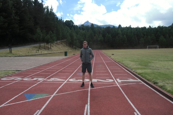 der Sportplatz auf 3100 Metern am Vulkan Malinche, ein Höhentrainingslager